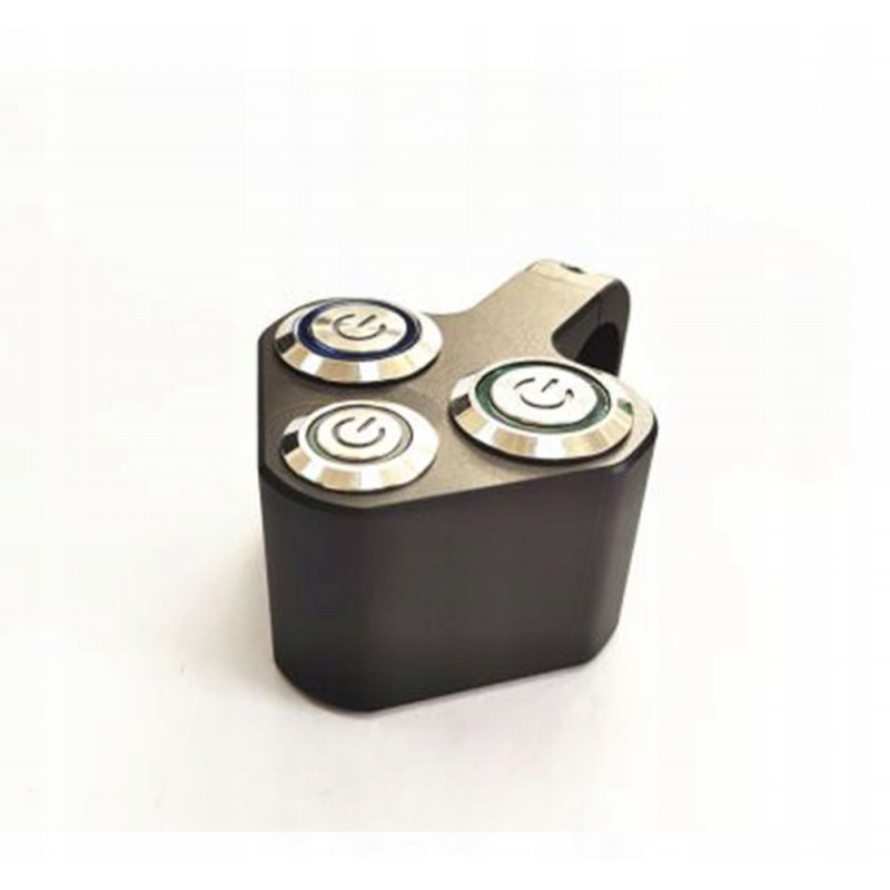 Przełącznik do świateł i startera (motocyklowy) - aluminium CNC, 22mm, 10A