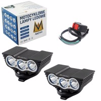 Halogeny do motocykla (ledowe) - 30W i 2400Lm, 3 tryby świecenia, MK-D3