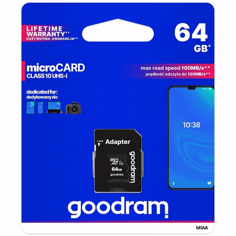 Karta SD 64GB - Karta pamięci micro SD GOODRAM HC CLASS 10 - MKING.pl