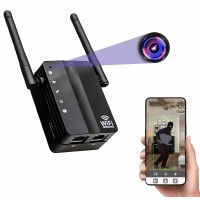 Wzmacniacz WiFi z ukrtyą kamerą MKWE27 - Full HD, podgląd na żywo, detekcja ruchu