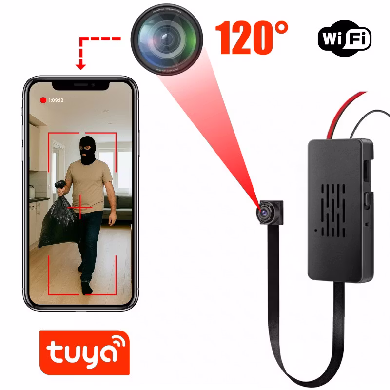 Kamera szpiegowska WiFi 120° - MKC10, 6-7h pracy i zasilanie 24/7