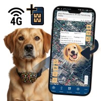 Lokalizator GPS dla psa i kota - alarm strefy 21 dni MKX20 PET kwiecisty