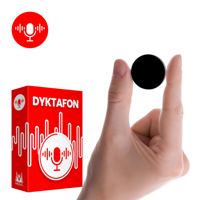 Mini podsłuch do ubrań - dyktafon w guziku (klips), 14h nagrywania i zasięg do 12m