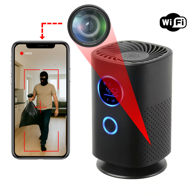 Ukryta kamera Wi-Fi w oczyszczaczu powietrza MKAP63 - Full HD i podgląd online