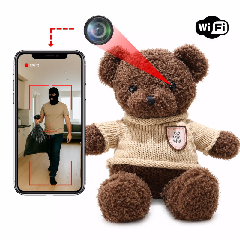 Ukryta kamera Wi-Fi w pluszowym misiu MK-MIS - Full HD, do 2 dni pracy