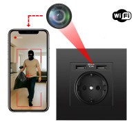 Gniazdko z kamerą WiFi MKES21 - pojedyncze, Full HD i aplikacja
