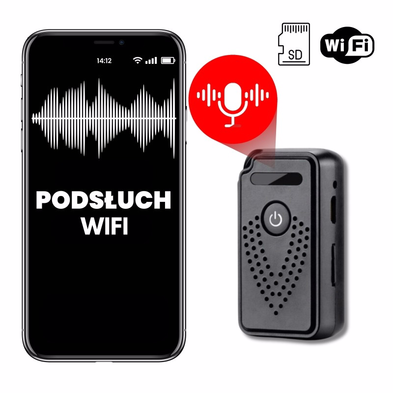 Dyktafon WiFi z podsłuchem MKAR01 - magnes, detekcja głosu i do 20 dni czuwania