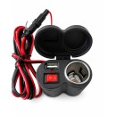 Ładowarka motocyklowa USB 12-24V z gniazdem zapalniczki MKYF-122