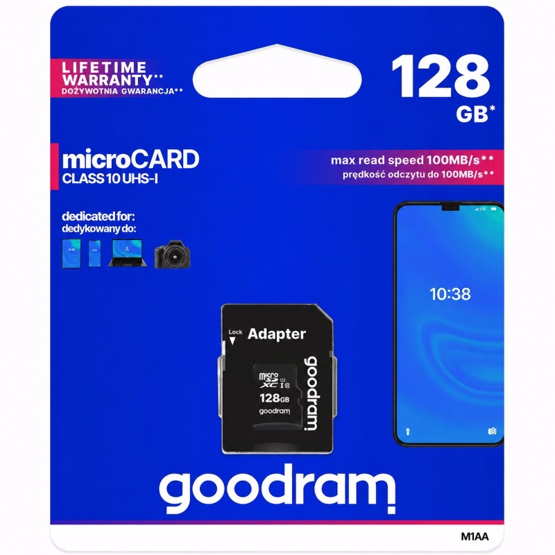 Karta SD 128GB - Karta pamięci micro SD GOODRAM HC CLASS 10 - MKING.pl