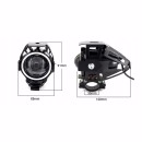 Halogeny motocyklowe LED U7 CREE komplet 2szt czarne biały ring 3000LM