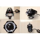 Halogeny motocyklowe LED U7 CREE komplet 2szt czarne biały ring 3000LM