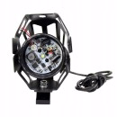 Halogeny motocyklowe LED U7 CREE komplet 2szt czarne biały ring 3000LM