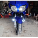 Halogeny motocyklowe LED U7 CREE komplet 2szt srebrne biały ring 3000LM