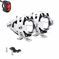 Halogeny motocyklowe LED CREE U5 3000LM 2szt 3 tryby srebrne 12-80V