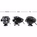 Halogeny motocyklowe LED CREE U5 3000LM 2szt 3 tryby srebrne 12-80V