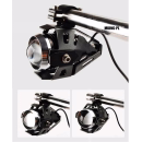 Halogeny motocyklowe LED CREE U5 3000LM 2szt 3 tryby srebrne 12-80V