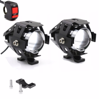 Halogeny motocyklowe LED CREE U5 3000LM 2szt 3 tryby czarne 12-80V