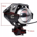 Halogeny motocyklowe LED CREE U5 3000LM 2szt 3 tryby czarne 12-80V