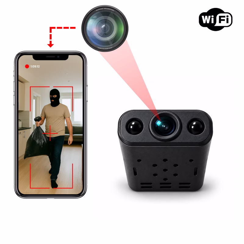 MINI KAMERA WiFi FULL HD 1080P V380 PRO IR PODGLĄD NA ŻYWO