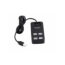 047- 4 portowy hub  ładowarka USB, hub USB (czarny)