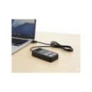 047- 4 portowy hub  ładowarka USB, hub USB (czarny)